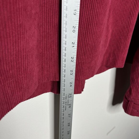 Avec Les Filles Jacket Shirt Shacket Red Corduroy Size L Button Front Boxy - Picture 10 of 12